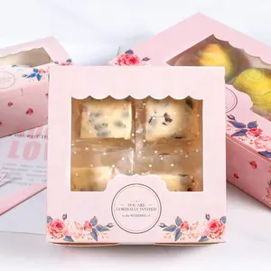 Boîte à beignets emballage de pâtisserie en carton blanc de qualité alimentaire avec fenêtre pour pâtisserie et boulangerie