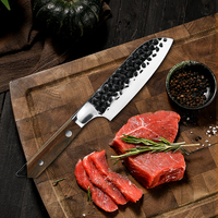 Couteau Santoku japonais Grandsharp de haute qualité, forgé à la main, en acier inoxydable à haute teneur en carbone 5Cr15MoV
