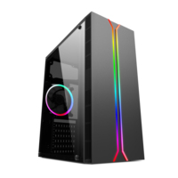 Gabinetes de Computadora de Nuevo Diseño 2024, Torres OEM con Tira RGB en el Panel Frontal, Gabinete ATX para PC, Gabinete para Juegos de Oficina, Gabinete de Computadora RGB