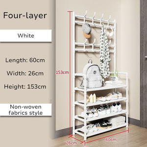 Appendiabiti a quattro strati staccabile in metallo, porta scarpe, porta cappelli, scaffale portaoggetti multifunzione per armadio e uso domestico - Product Image 5