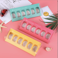 Boîte de luxe pour macarons français, emballage triangulaire, 6 macarons, boîte blanche pour gâteaux et pâtisseries, présentoir de Noël pour bonbons