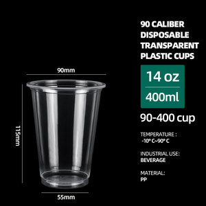 Hongkai tùy chỉnh in ấn logo dùng một lần gobelet plastique 14oz vasos plastico vasos desechables bong bóng tách trà cốc nhựa - Product Image 2