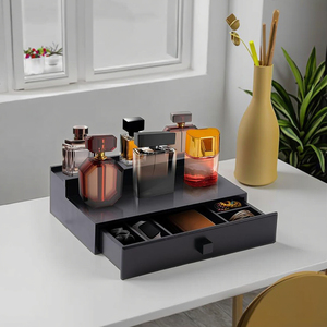 Boîte de rangement pour commode noire à 2 couches pour <span class=keywords><strong>homme</strong></span>-Support en bambou durable avec drainage de l'eau, style minimaliste - Product Image 4
