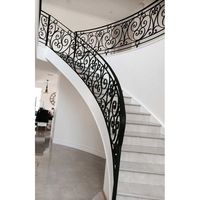 Magnifique escalier en arc contemporain en fer forgé, durable, pour hall intérieur, appartement, hôtel, design écologique, garantie 5 ans