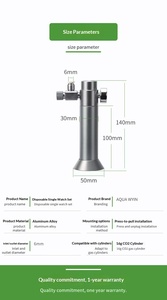 Cilindro de <span class=keywords><strong>CO2</strong></span> Descartável ZRDR 16g com Válvula de Metro Único, Mini Cilindro de Liga de Alumínio Durável 1L para Aquário/Tanque de Peixes - Product Image 3