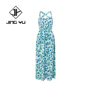 Robe maxi hawaïenne à imprimé floral personnalisé, sans bretelles, design ajouré, robe longue décontractée pour femmes - Product Image 6
