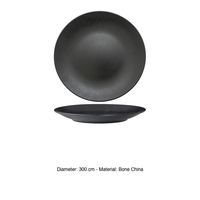Assiette plate noire mate Ø 30 cm en porcelaine fine Gural