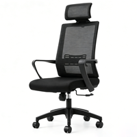 Chaise de bureau ergonomique moderne en maille, pivotante et réglable avec protection lombaire pour le travail sur ordinateur et les conférences
