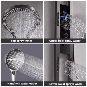 <span class=keywords><strong>Colonne</strong></span> de <span class=keywords><strong>douche</strong></span> murale intelligente en acier inoxydable 304, finition or brossé, avec jets cascade <span class=keywords><strong>SPA</strong></span> pour massage de salle de bain - Product Image 3