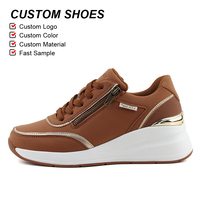 OLICOM Chaussures décontractées de luxe pour femmes, talon compensé, semelle confortable, rehaussantes, baskets décontractées pour femmes