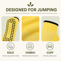 Chaussettes antidérapantes personnalisées avec logo pour trampoline, pour enfants et adultes, sport, yoga, aire de jeux intérieure, respirantes, en coton, à la cheville, pour le saut