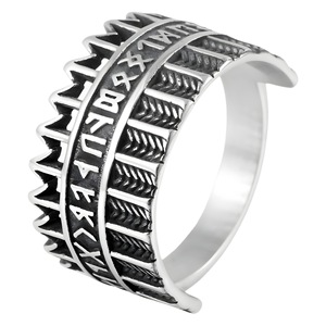 Anillo de Guerrero Vikingo yunique para hombre, diseño geométrico con púas plateadas, estilo Punk Retro, regalo de joyería de moda - Product Image 5