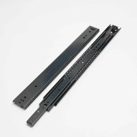 Correderas telescópicas de extensión total de 53 mm de alta resistencia con rodamientos de bolas de 90 kg para cajones de RV, caravanas, furgonetas y gabinetes marinos, con bloqueo, color negro.