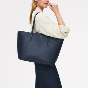 Fashion Women Two Handle Faux <b>Leather</b> Zip <b>Soft</b> <b>Bag</b> Decorative Tassel Elegant Shoulder Handbag Large Capacity Office Use Shopping - Product Image 3