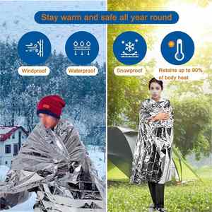 6 Pack Emergency Mylar <b>Blankets</b>-Durable Lightweight & Waterproof Survival Gear for <b>Camping</b> Hiking & Outdoor Rescue - Product Image 3