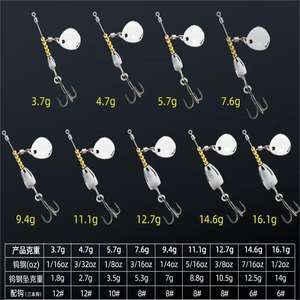 WEI Spinning Composite Spinnerbait Longue coulée Basse Paruline Pêche Rivières Lacs Ruisseaux Métal Durable Acier - Product Image 2