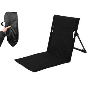 كرسي شاطئ خفيف الوزن قابل للطي، مقاعد استاد بدون أرجل، كرسي محمول مصنوع من قماش أكسفورد 600D، كرسي تخييم مدمج مع مسند للظهر - Product Image 3