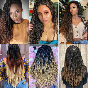 Capelli Passion Twist Ombre Biondi Ondulati Stile Bohémien, Estensioni Sintetiche per <span class=keywords><strong>Trecce</strong></span> all'Uncinetto - Product Image 6