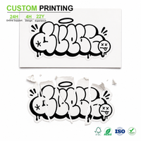 Autocollant personnalisé découpé à la forme, destructible, à bulles, avec personnage de dessin animé, étiquette de sécurité inviolable en coquille d'œuf, rouleau en vrac pour la vente en gros