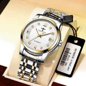 Diamond Fashion Brand Automatic Wrist Mens Watch Custom Logo Luminous Mechanical Watches with Date 8381