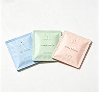 Voedselveilige, driezijdig gesealde, platte theezakjes zonder ritssluiting, met aangepast logo, van aluminiumfolie, voor zwarte thee en Oolong thee