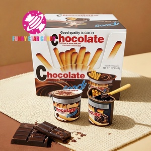 Commercio all'ingrosso personalizzato cioccolato tuffo marmellata biscotto tazza Snack per <span class=keywords><strong>bambini</strong></span> dolci crema al latte salsa rivestita cioccolatini biscotti in Stick - Product Image 1