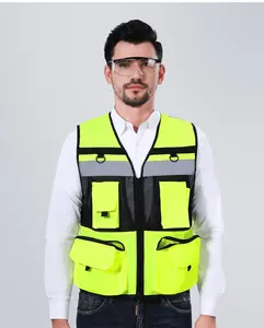 Giubbotto di sicurezza riflettente da lavoro multitasche da uomo giubbotto di sicurezza riflettente camicia di sicurezza riflettente