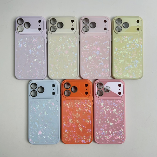 2026 Luxury Large Window Glass Lens Frame Phone case Marble Grain Protection Phone Case for iPhone 17 Pro Max 16 15 14 13