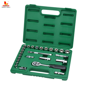 Juego de Llaves de Tubo de <span class=keywords><strong>Cromo</strong></span> <span class=keywords><strong>Vanadio</strong></span> de 26 Piezas y 3/8\" DR. Universal para Trabajos Manuales - Product Image 2