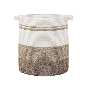Modern <strong>Laundry</strong> <strong>Baskets</strong> Large Folding Woven Cotton Rope <strong>Baby</strong> Storage <strong>Laundry</strong> <strong>Basket</strong> With Handles - Product Image 6