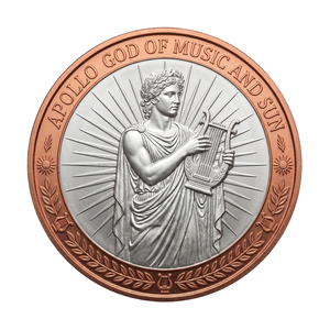 Moneda Conmemorativa de <span class=keywords><strong>1</strong></span> oz de Cobre Fino .999 con Impresión UV, Diseño de Animal, Dios Apolo, Música, Sol, Medusa, Símbolo de Protección, Mitología Griega, Lirero - Product Image 1