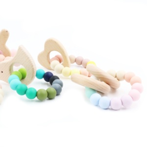 Jouet de dentition en bois personnalisé pour bébé éléphant avec perles en silicone souple jouet de dentition - Product Image 5