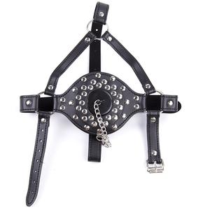 <span class=keywords><strong>BDSM</strong></span>ボンデージマウスギャグヘッドハーネスレザーヘッドギアマウスセックスハーネス - Product Image 2
