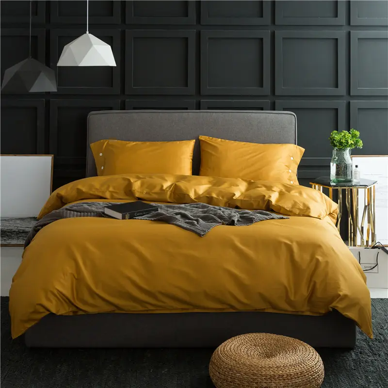 made in China modern luxury 100% bamboo orange bedding set