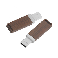 Flash Drive USB 2.0 Kayu Logam Ramah Lingkungan Baru 64GB/32GB/16GB Kecepatan Tinggi Bersertifikasi CE/RoHS Retensi Data 10 Tahun UM218 Slim