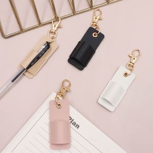 Portable Lychee Pattern Pen Holder with <b>Buckle</b> Faux Leather Mini Pen Pouch with <b>Clip</b> Durable Pen <b>Clip</b> for Bag with Custom Logo - Product Image 1