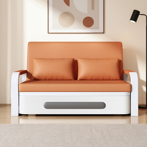 Sofá Cama Compacto Moderno para Habitación <span class=keywords><strong>de</strong></span> Invitados, Futón Plegable con Almacenamiento, Fácil Montaje, Estructura Metálica y Tapicería <span class=keywords><strong>de</strong></span> Tela - Product Image 1