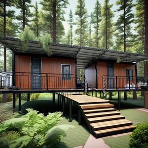 Maison de conteneur de panneau sandwich en acier préfabriquée portable pour boulangerie café et cuisine pour la conception de kiosque mobile extérieur - Product Image 2