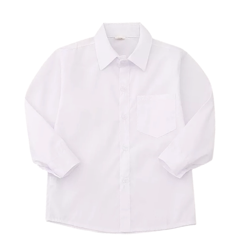 Wholesale School uniform White hirts For Boys Girls Collar Button Down Dress hirt with Long leeves tops chool uniform hirt children's chool uniform