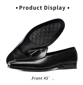 Chaussures habillées de luxe haut de gamme en cuir, mocassins souples à bout pointu pour le loisir, formelles, de bureau, à lacets, respirantes, légères et tendance - Product Image 6