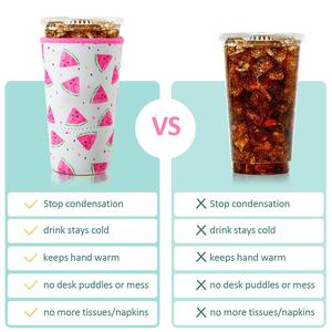 Reusable Iced Coffee Sleeve <b>Cup</b> Insulator Neoprene Insulated Sleeves Drink Sleeve Holder for <b>Cold</b> Drinks Beverages and Holder - Product Image 3