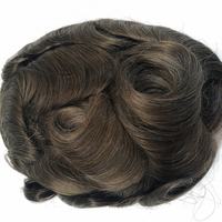 Perruque Lace Front pour Hommes, Base Ultra Fine en Peau Synthétique 0.02-0.04mm, Cheveux Indiens Remy Lisses Injectés en V-Loop, Ligne de Cheveux Naturelle, Densité 100%