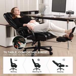 Silla Ejecutiva de Alta Resistencia, Capacidad de 200 kg, Tamaño Grande, Silla de Oficina Negra, Respaldo Alto, Ergonómica, Giratoria, con Brazos - Product Image 2