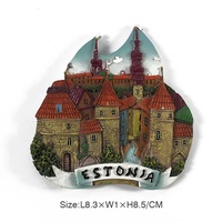 Aimants de réfrigérateur en forme de château personnalisés 3D en gros cadeaux souvenirs de voyage estoniens produits artisanaux en résine ornements de décoration intérieure