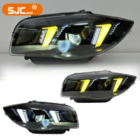 Nouveau Phare SJC pour BMW Série 1 E82 E87 2007-2011, Feux à LED avec Feux de Jour Jaunes et Blancs, Double Couleur, Prêt à l'Emploi