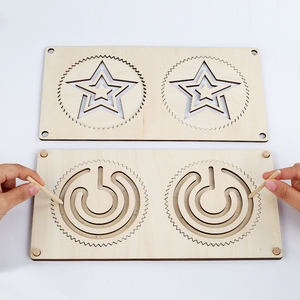 Ensemble d'outils d'art pour la <span class=keywords><strong>peinture</strong></span> au pochoir personnalisé, planche de puzzle en bois et jeu de dessin, jouets éducatifs <span class=keywords><strong>Montessori</strong></span> pour la reconnaissance des formes - Product Image 4