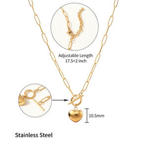 Collier à maillons tendance en acier inoxydable plaqué or et argent, bijoux indiens, unisexe, OEM/ODM, vente en gros, personnalisable, en stock - Product Image 1