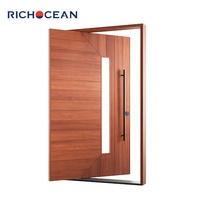 Portes d'entrée en bois et verre RICHOCEAN, résistantes aux intempéries, en teck de luxe, porte d'entrée pour villa, économie d'énergie