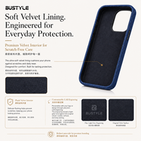Étui de téléphone magnétique en tissu denim bleu camouflage pour iPhone 16 Pro, logo personnalisé en relief, velours doux, protection antichoc, coque arrière