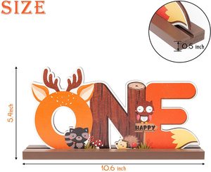 Centre de table en bois avec une lettre, <span class=keywords><strong>animaux</strong></span> de la forêt, décoration de fête à thème Animal de la forêt, 1er anniversaire, accessoires <span class=keywords><strong>Photo</strong></span> - Product Image 3